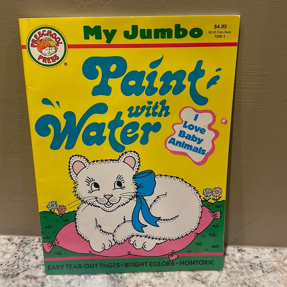 New Vintage preschool press my jumbo paint with water I love baby animals